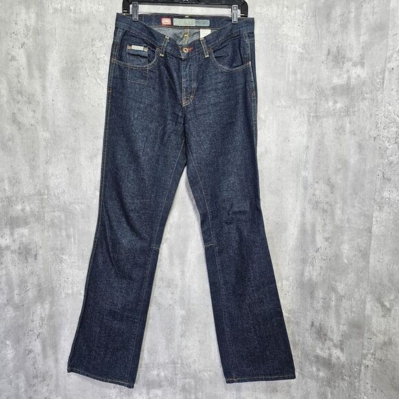 ecko Red Denim - Vintage 90s Y2K Ecko Red Jrs 7 Tall Dark‎ Wash Denim Loose Straight Jeans Street